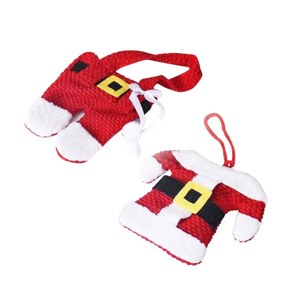 Christmas Cutlery Holder Set – Santa Suit Table Decor