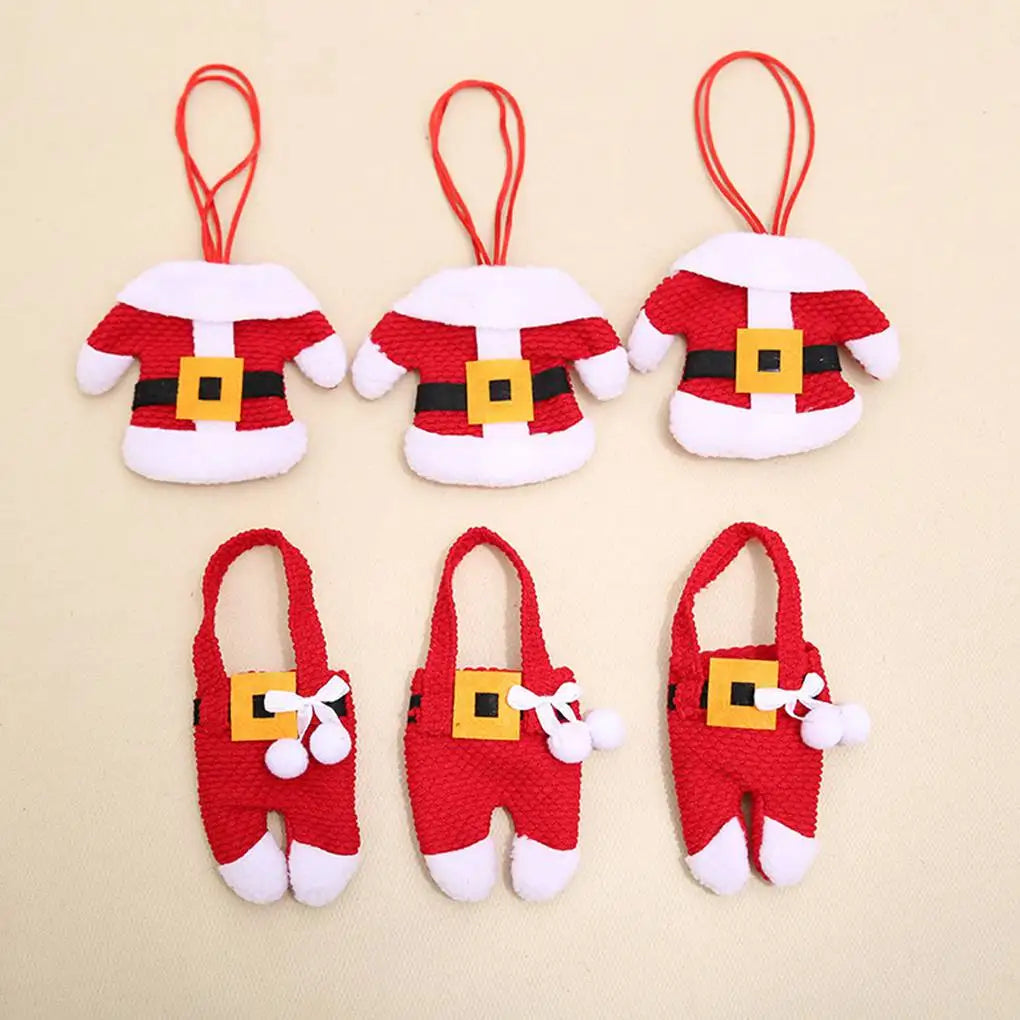 Christmas Cutlery Holder Set – Santa Suit Table Decor