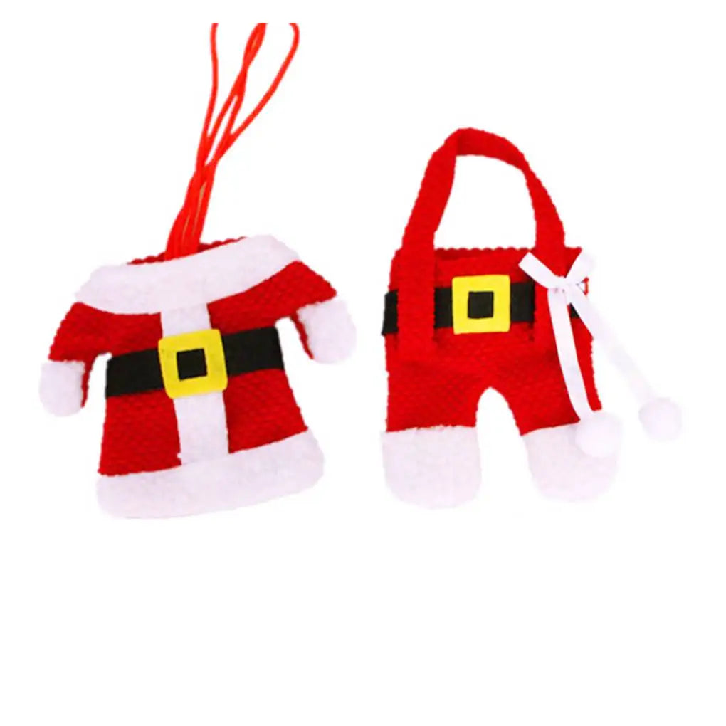 Christmas Cutlery Holder Set – Santa Suit Table Decor